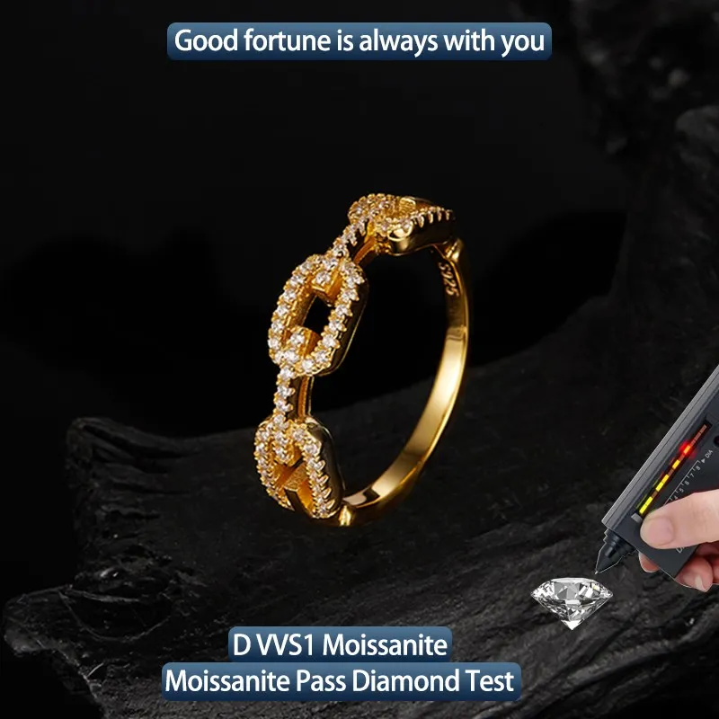 Sterling 925 Silver Trendy Electroplated Moissanite Ring - Image 10