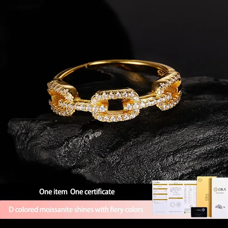 Sterling 925 Silver Trendy Electroplated Moissanite Ring - Image 11