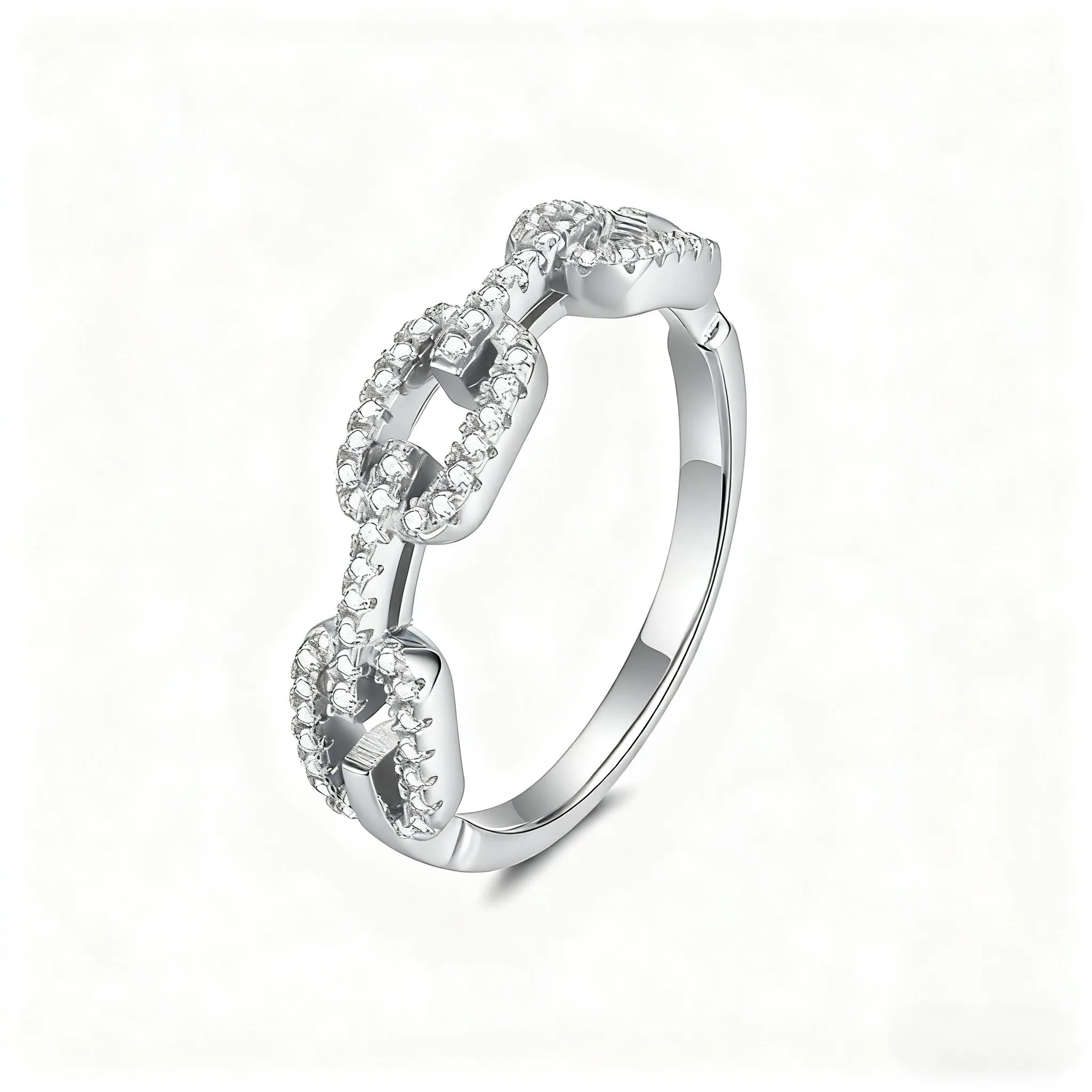 Sterling 925 Silver Trendy Electroplated Moissanite Ring - Image 12