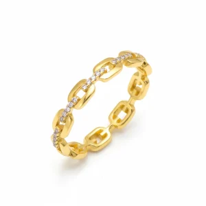 Moissanite Personalized Buckle Type Gold Chain Rings