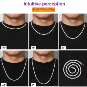 925 silver iced out cuban link Tennis chain - The second picture