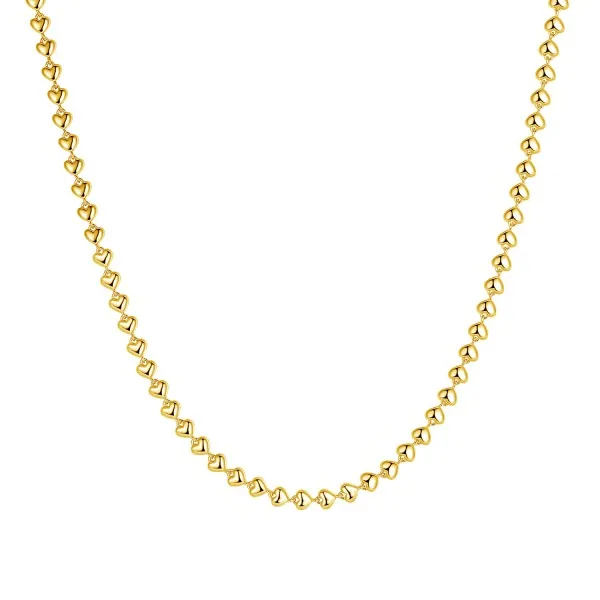 18K gold-plated sterling silver heart-shaped tennis chain