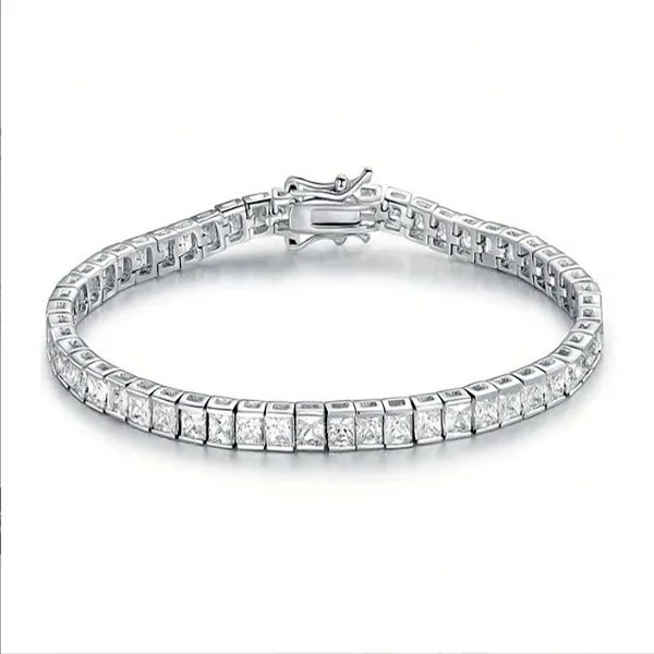 Cubic zirconia tennis ice crystal bracelet