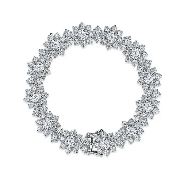 Platinum-colored Sunflower Ice Crystal Chain