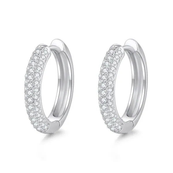 18K Moissanite Hook Cut Round Earrings