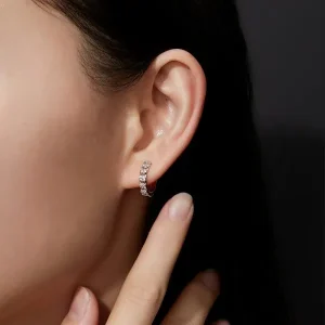 Moissanite Clip On Earrings With Array Setting - The second picture