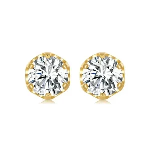 VVS1 Moissanite Crown Solitaire Stud Earrings