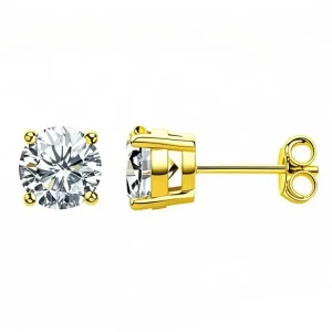 Women’s Single Moissanite Diamond Stud Earrings