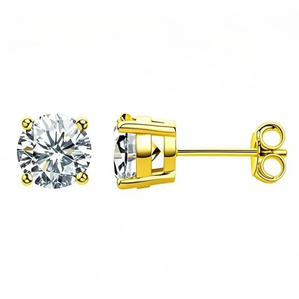 Women’s Single Moissanite Diamond Stud Earrings