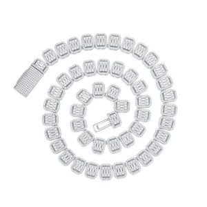 13MM VVS Moissanite Square Crystal Tennis Chains