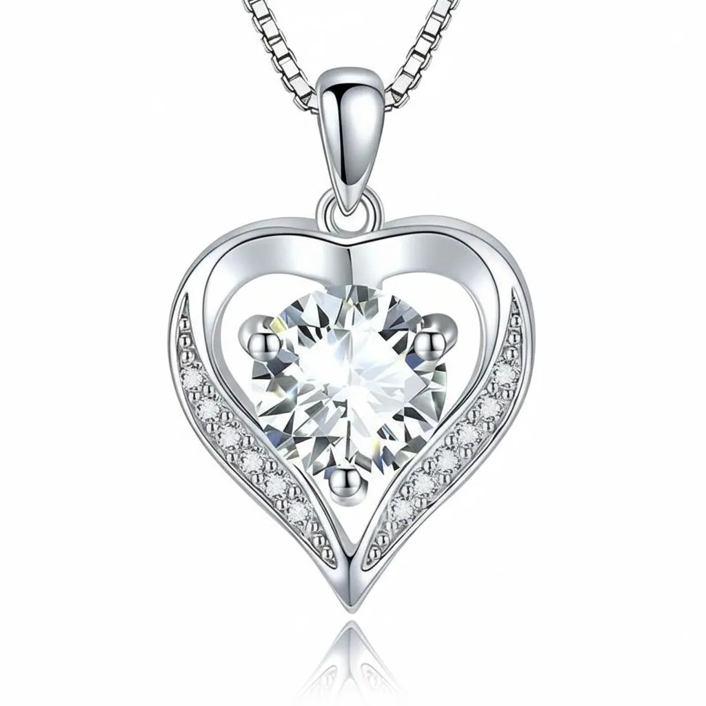 Luxury VVS1 Moissanite Heart-Shaped Pendant