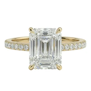 Moissanite  Emerald Cut 4 Prong Basket Setting Ring