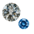 Moissanite main stone with blue zircon