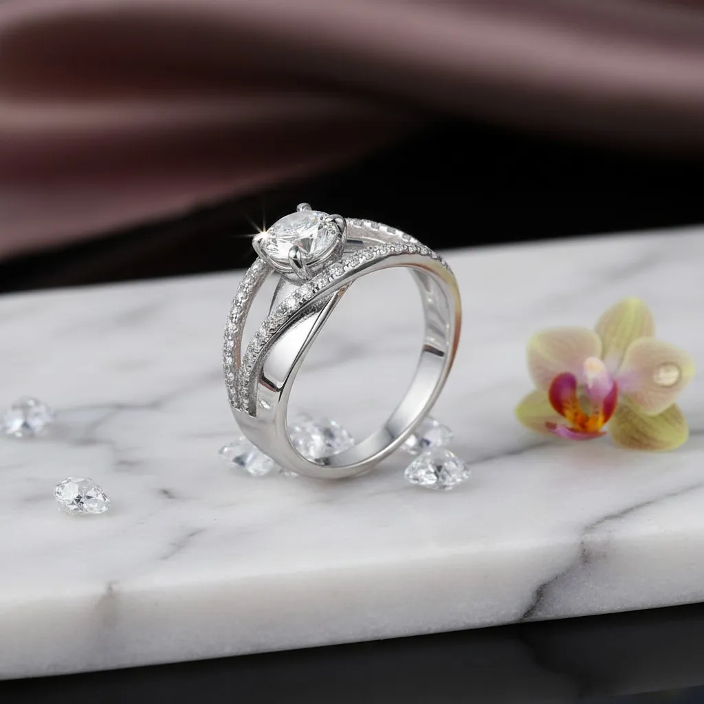 1 Carat Moissanite Intertwined Engagement Ring - Image 9