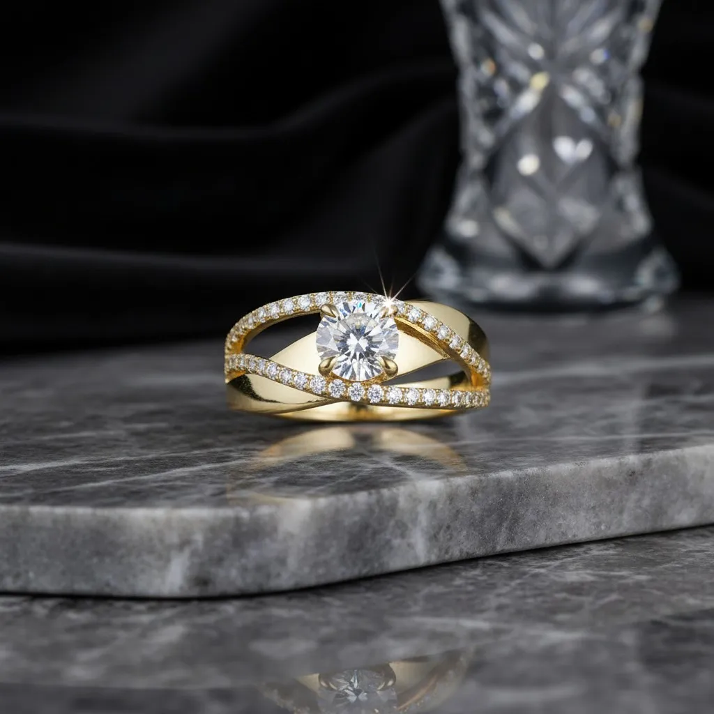 1 Carat Moissanite Intertwined Engagement Ring - Image 10