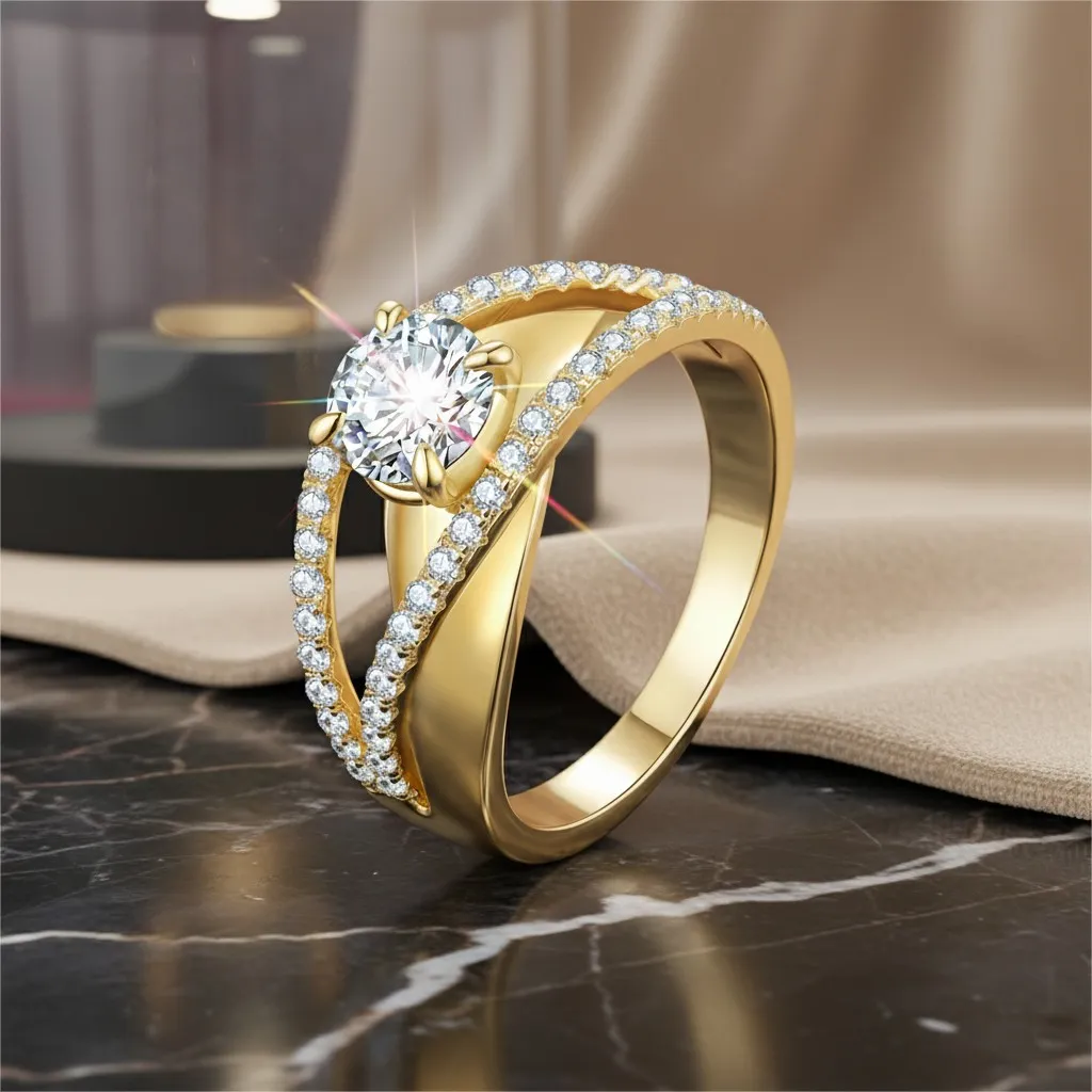 1 Carat Moissanite Intertwined Engagement Ring - Image 6