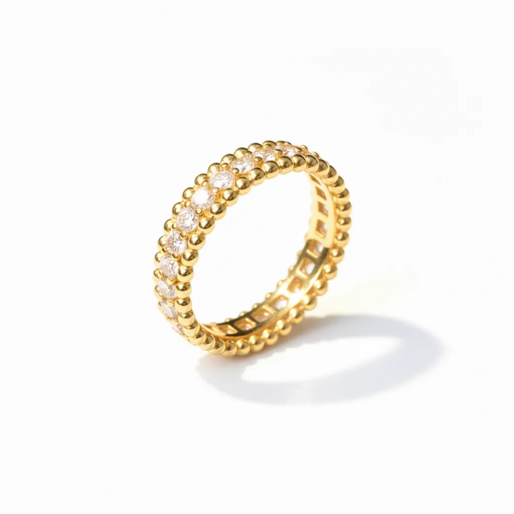 Luxury Eternity Ring Gold Single Row Moissanite
