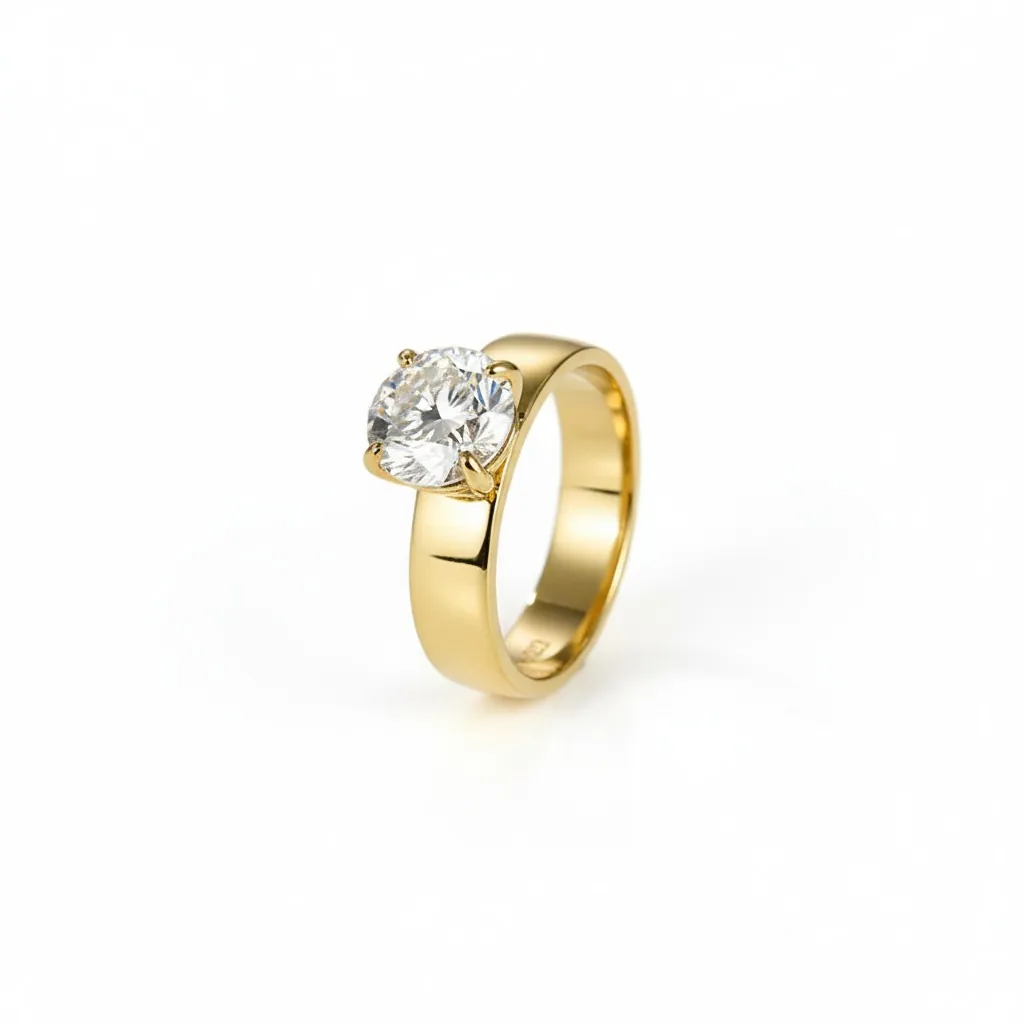 2 Carats Moissanite 4 Prong Solitaire Engagement Ring